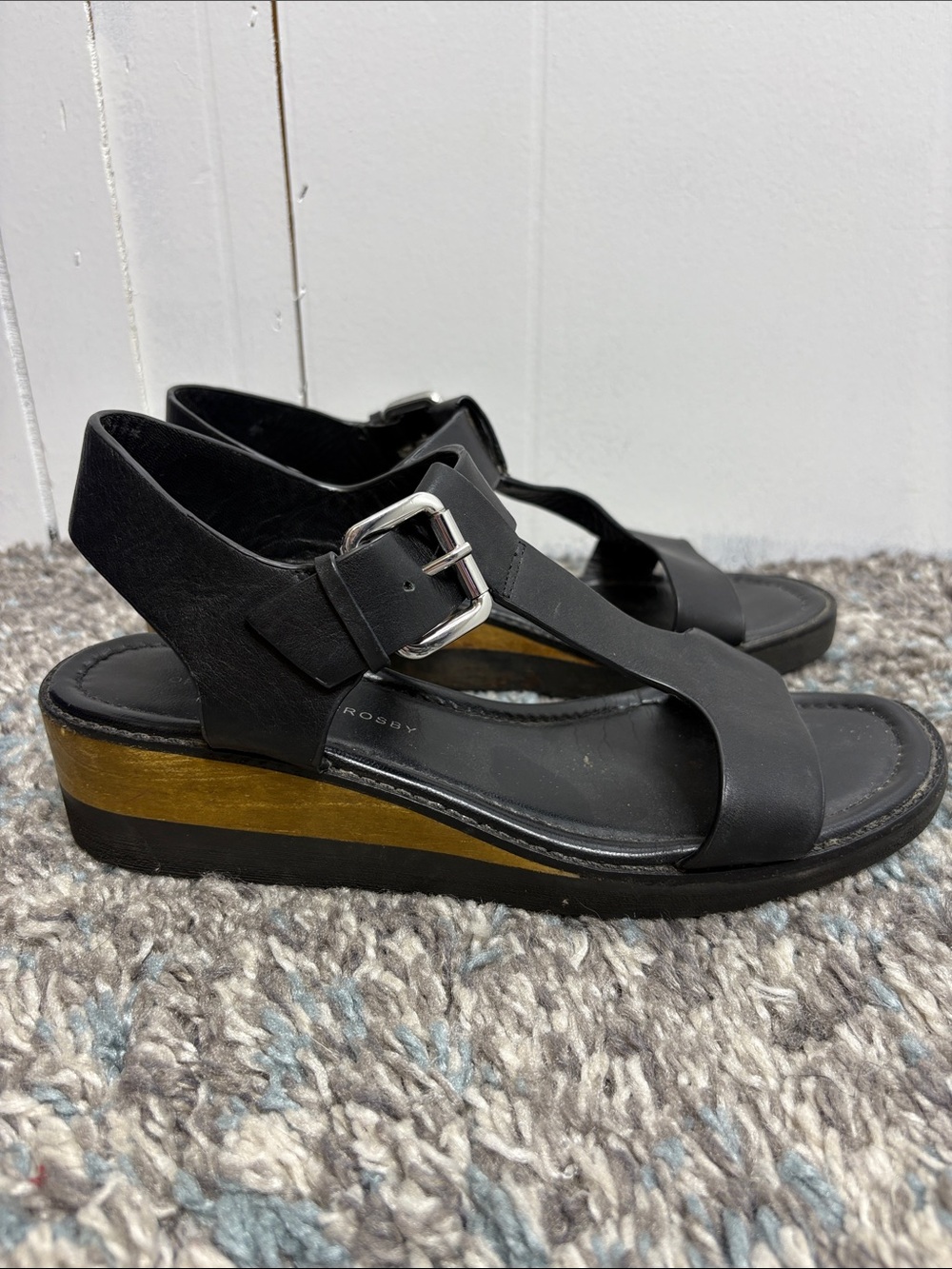 Derek Lam 10 Crosby Shoes Womens 10 Sandals T Strap Open Toe Wedge Classic - Picture 2 of 11